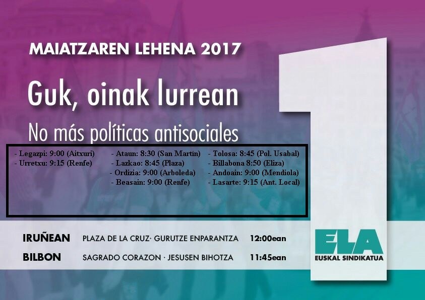 1 de Mayo, autobuses desde Oria-Goierri