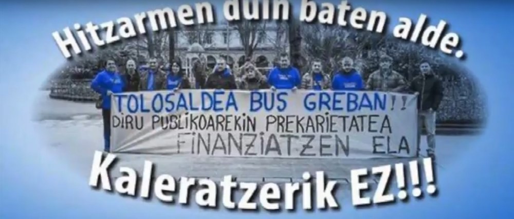 Manifestación de los y las trabajadoras de Tolosaldea Bus