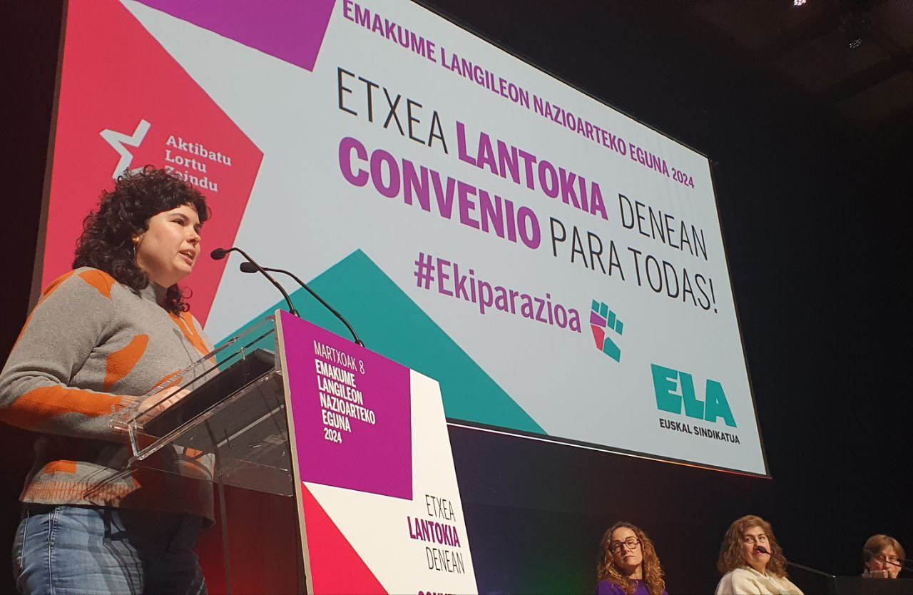 ELA denuncia la precaria situación de las empleadas del hogar en el acto confederal celebrado en Gasteiz
