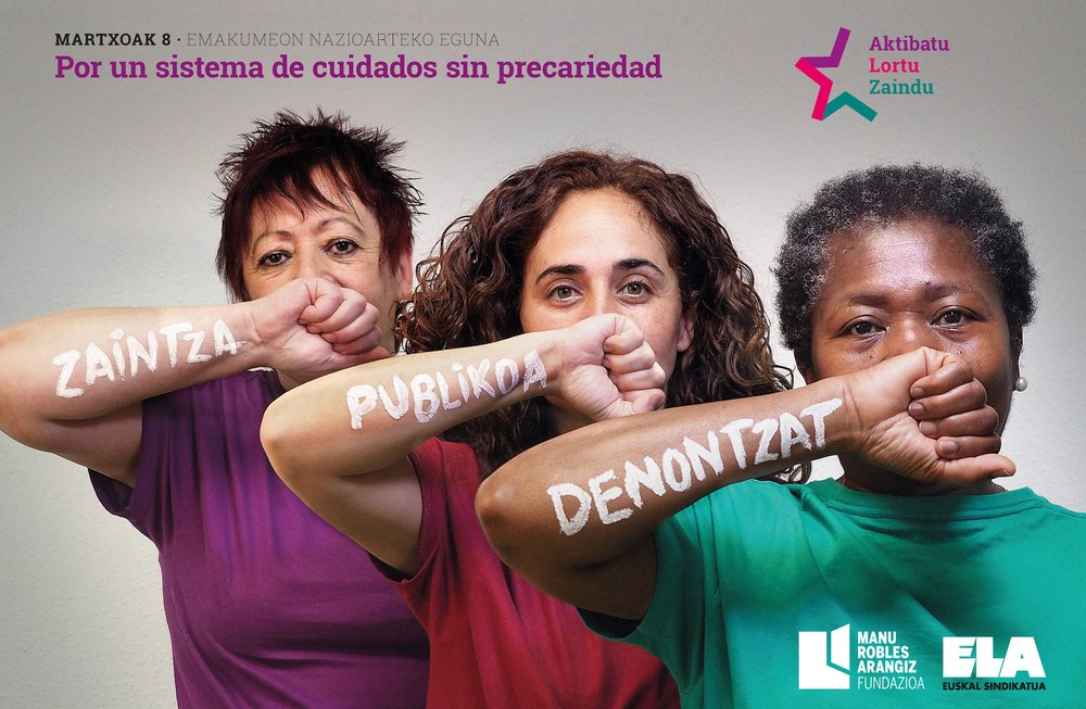 ELA exigirá el 8 de Marzo cuidados públicos para todos y todas