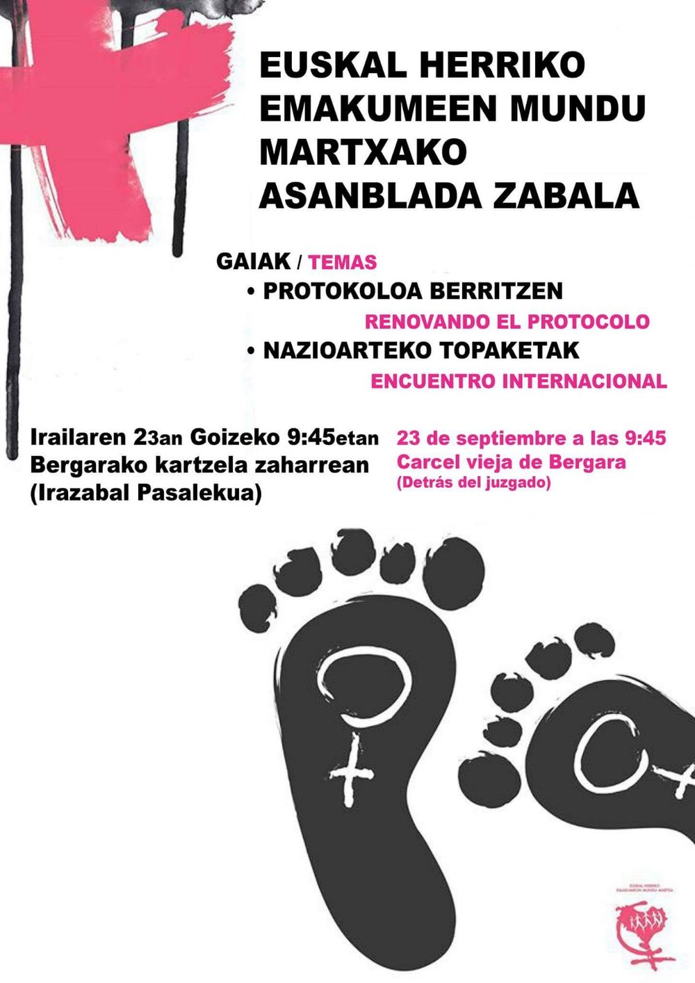 ELA participa en el proceso de renovación del protocolo ante la violencia sexista y la organización del Encuentro Internacional de la Marcha Mundial de Mujeres en  Euskal Herria