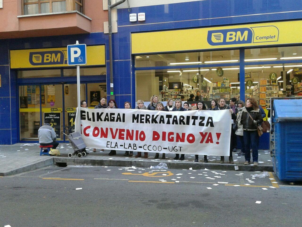 Movilizaciones en defensa del convenio de alimentación de Bizkaia