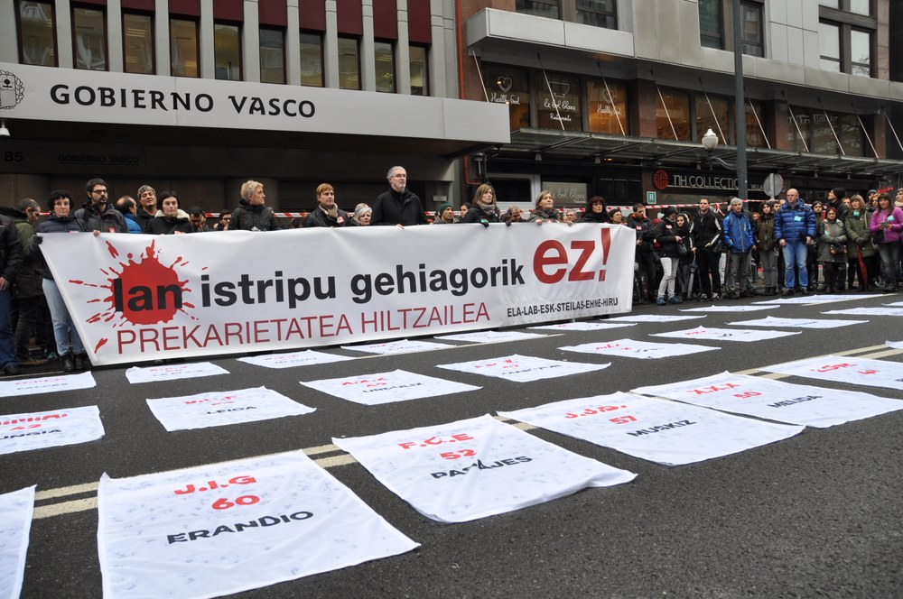 Hego Euskal Herria ya han fallecido 37 personas en el trabajo en accidente laboral