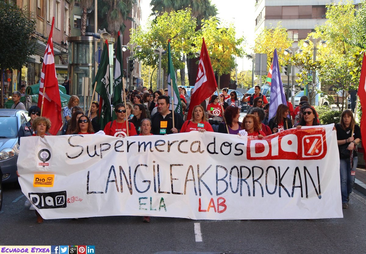 Dos jornadas de huelga en los Supermercados DIA de Bizkaia