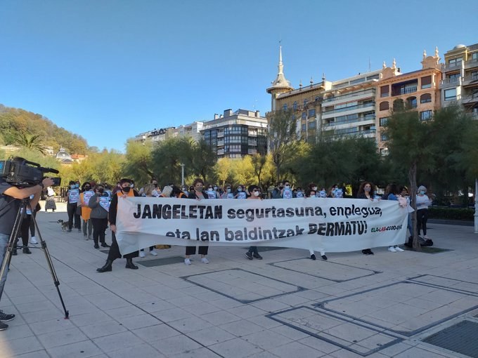 El seguimiento en la huelga de comedores escolares de la CAPV ha vuelto a ser masivo