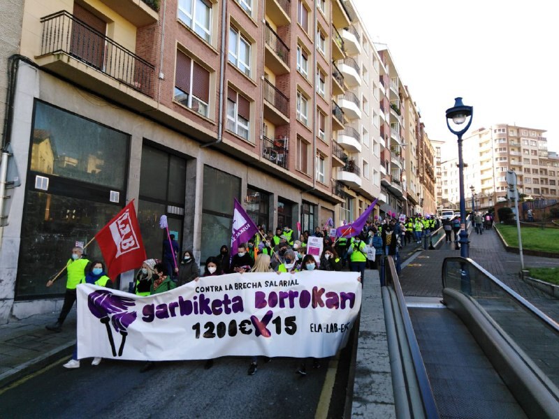 ELA, LAB y ESK exigen que se elimine la brecha salarial en el sector de limpieza de edificios y locales de Bizkaia