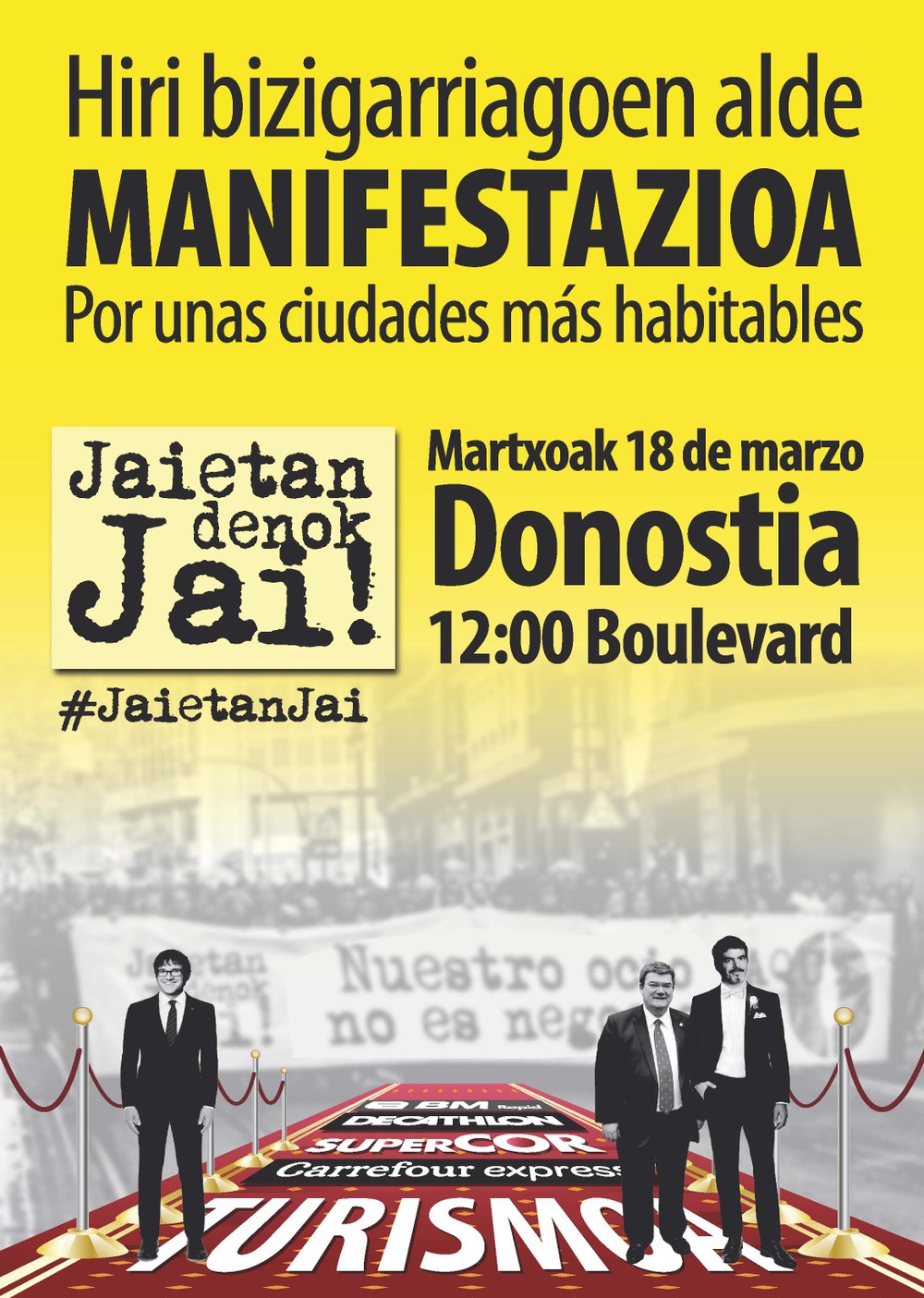 Manifestación contra la liberalización de horarios comerciales