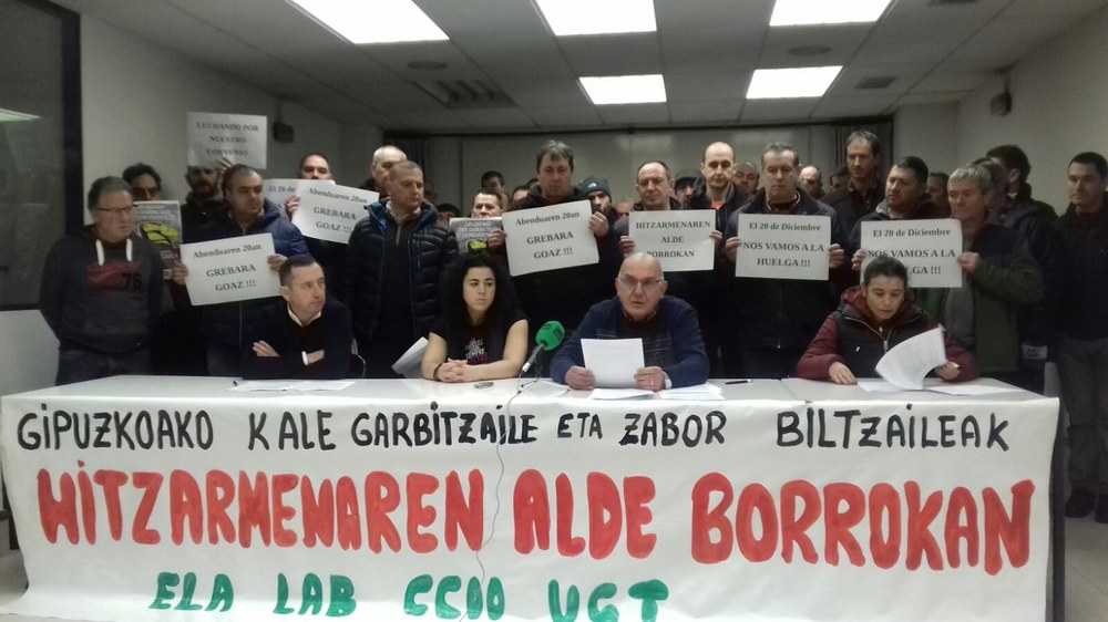 Huelga indefinida en la limpieza y recogida de basuras de Gipuzkoa