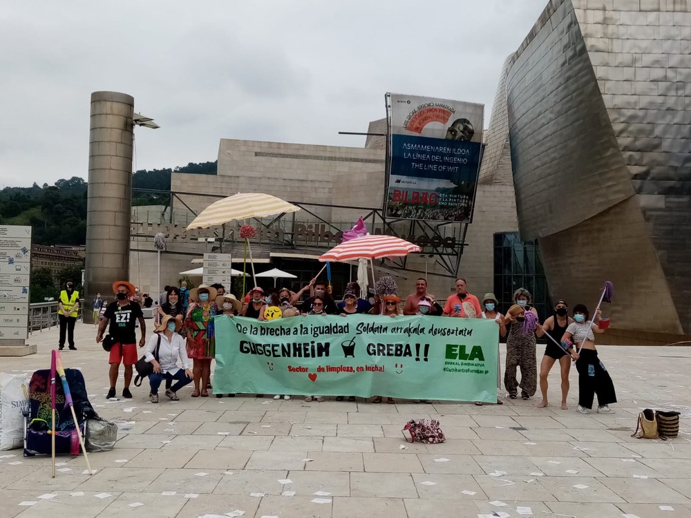 La huelga de limpieza del Guggenheim se amplía hasta el 15 de julio