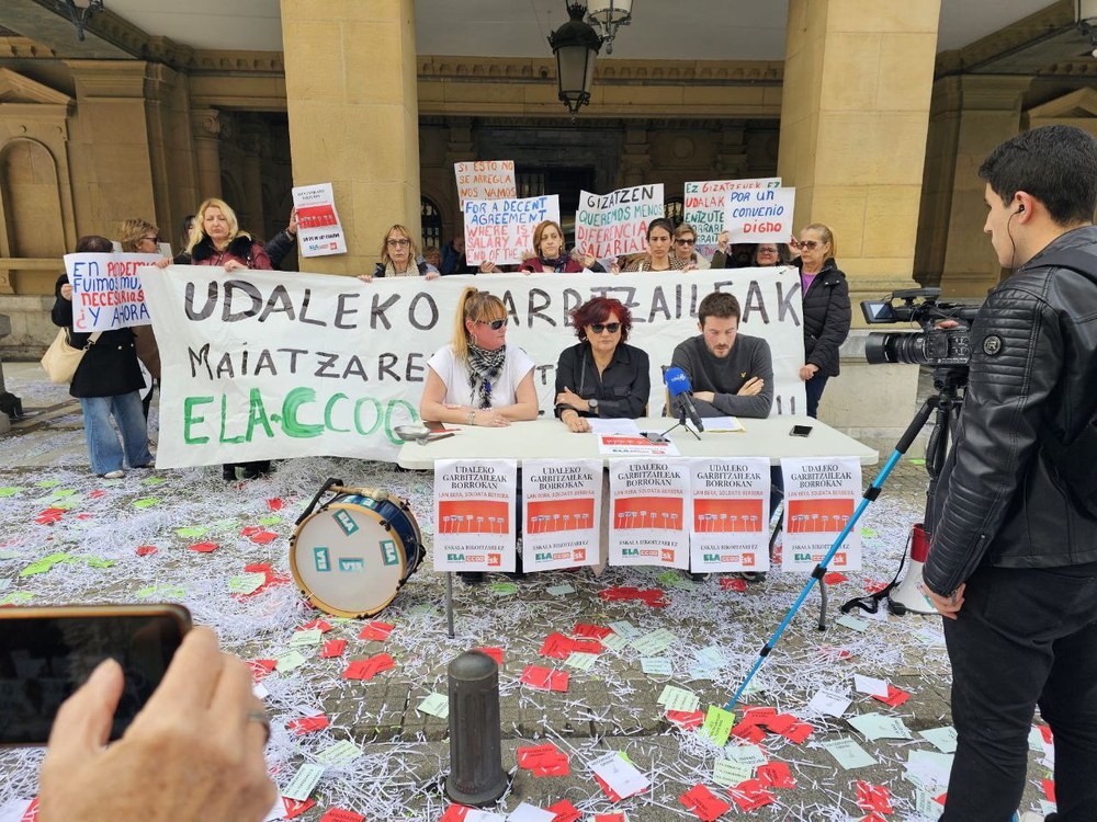 Las limpiadoras subcontratadas del Ayuntamiento de Donostia convocan huelga del 13 al 19 de mayo