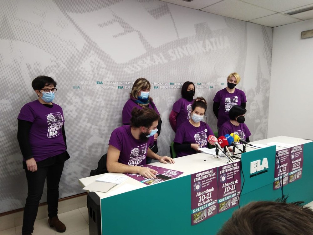 Abenduaren 10ean eta 11n, greba Gipuzkoako zahar egoitzetan