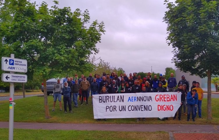 Burulan-Aernnovako langileek astebeteko greba hasi dute hitzarmenaren alde