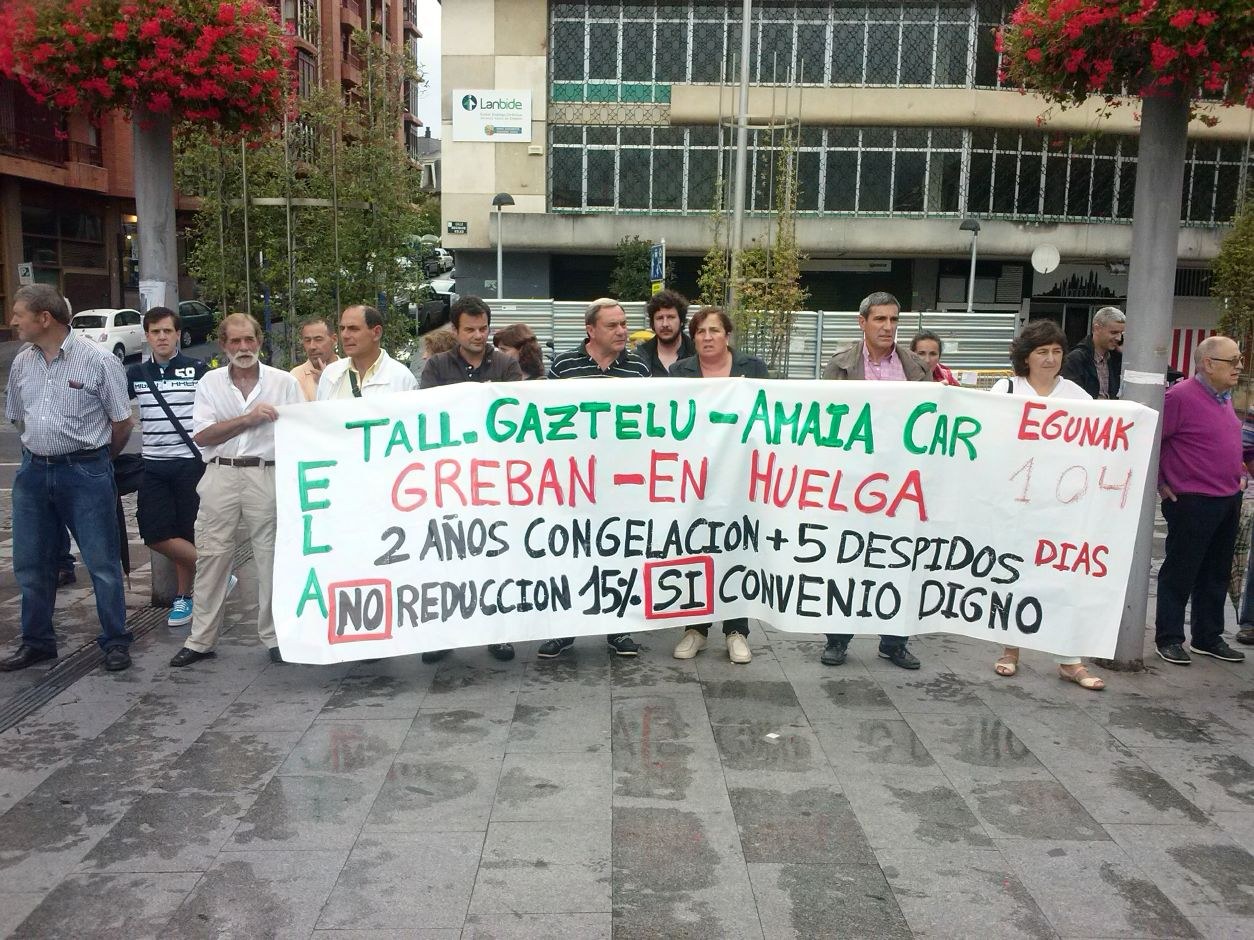 AMAIA CAR eta TALLERES GAZTELU enpresetako langileak, lau hilabete greban