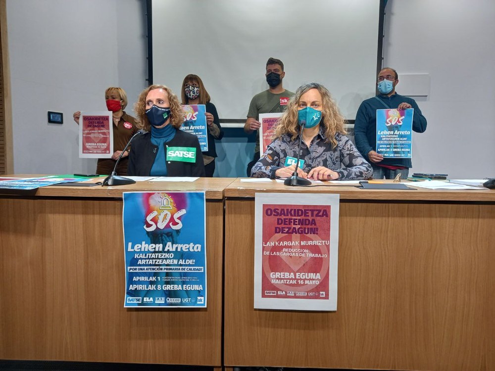 Apirilaren 8an eta maiatzaren 16an: greba egun berriak Osakidetzaren immobilismoaren aurrean