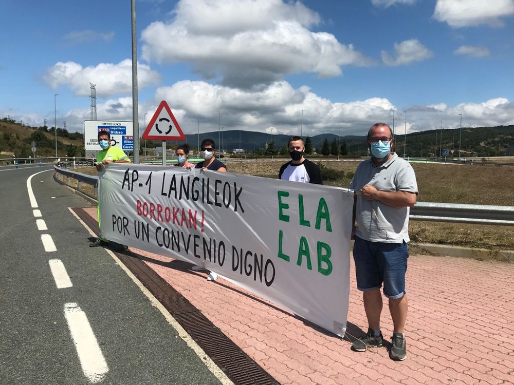 Arabako AP-1ko langileak mobilizazioak hasi dira hitzarmen hobe bat aldarrikatzeko