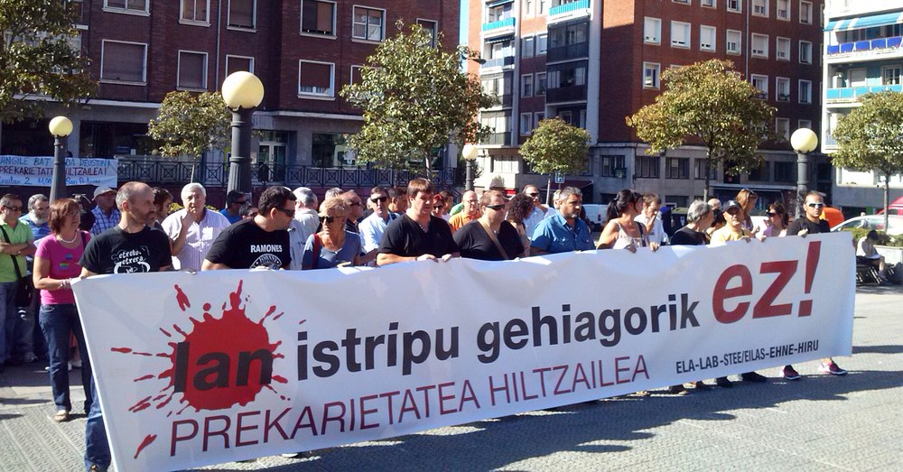 Azken heriotz istripua salatzeko elkarretaratzea Bilbon