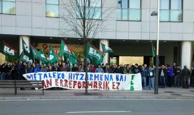 Bizkaiko metaleko hitzarmenen aldeko elkarretaratzea