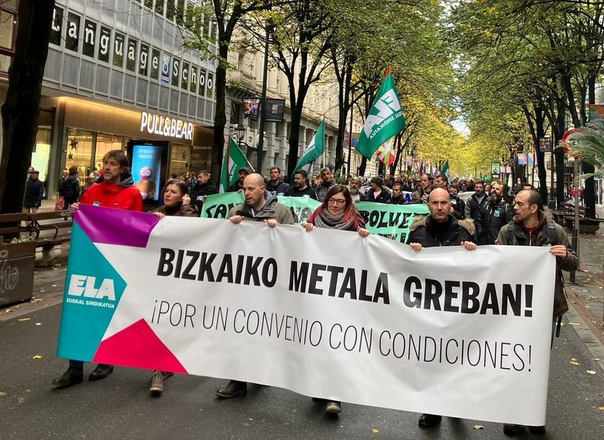 Bizkaiko Metalak jarraipen masiboarekin erantzun dio bost eguneko lehen greba egunari