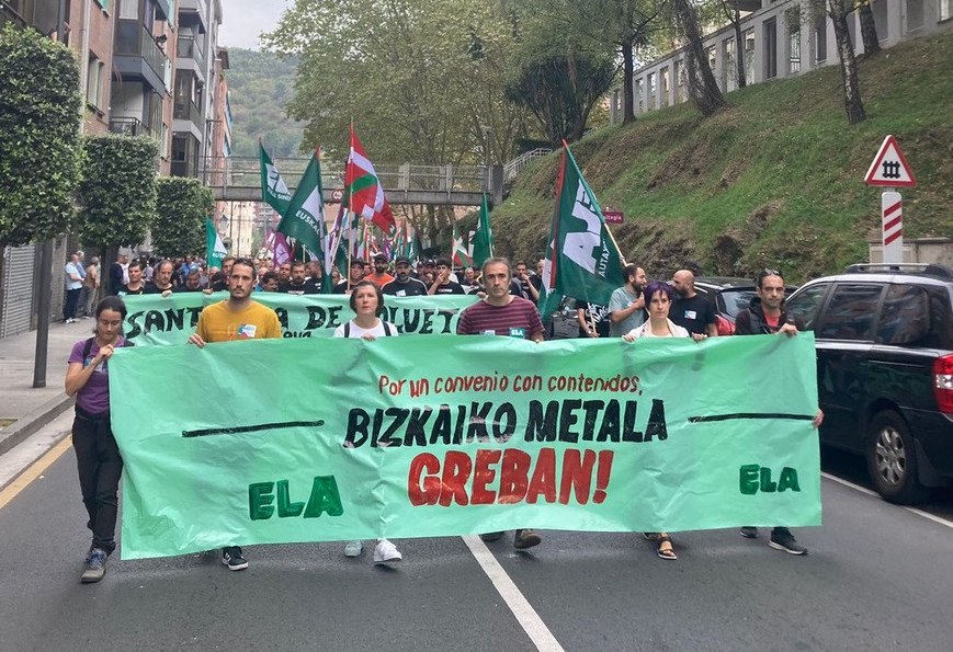 Bizkaiko metalgintzaren bigarren greba egunean ere jarraipen zabala
