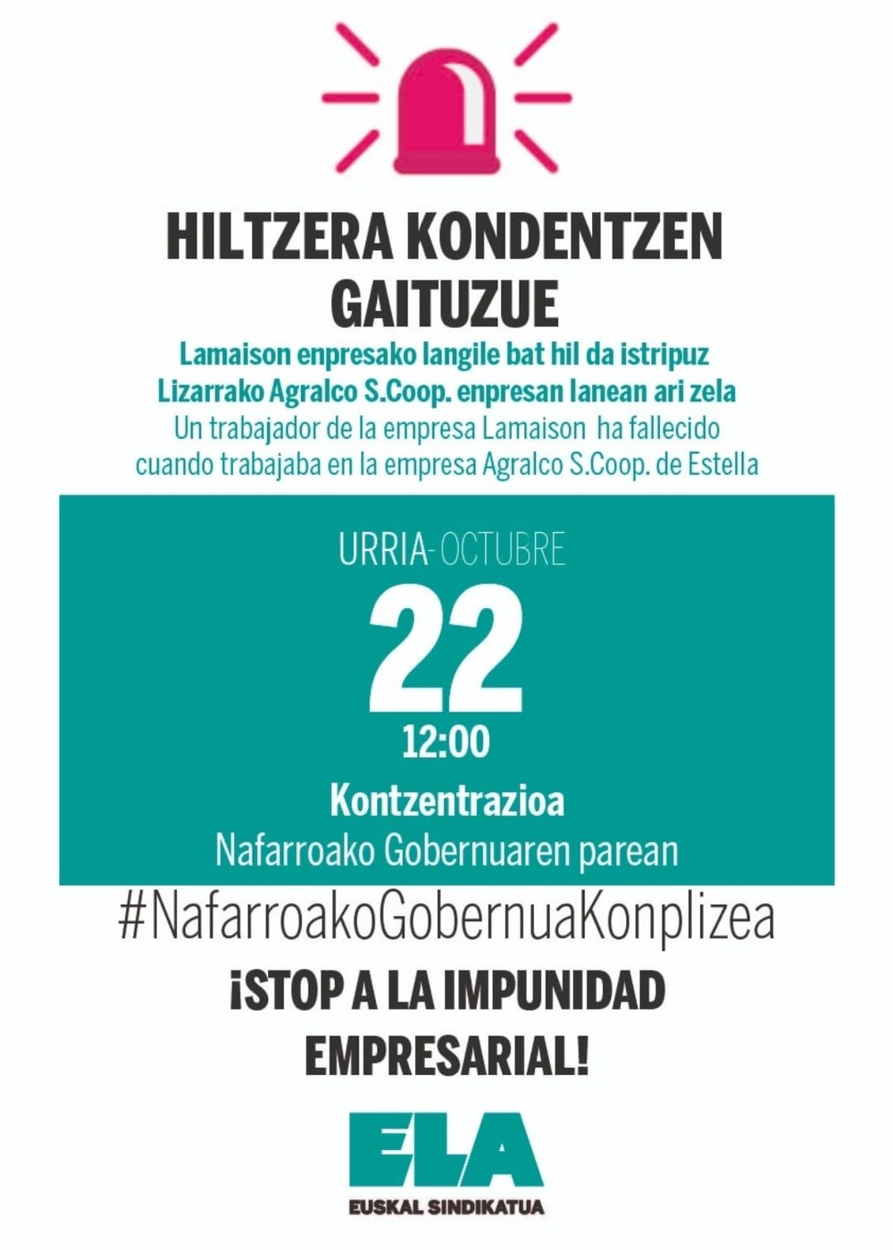 Bost hildako lan istripuz hilabeteko epean Nafarroan