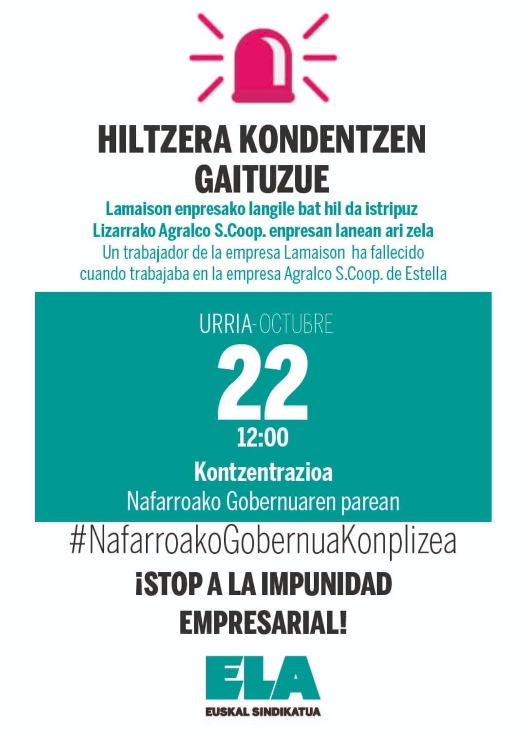 Bost hildako lan istripuz hilabeteko epean Nafarroan