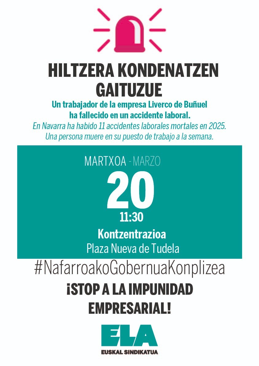 Buñuelen izandako laneko heriotza salatzen du ELAk