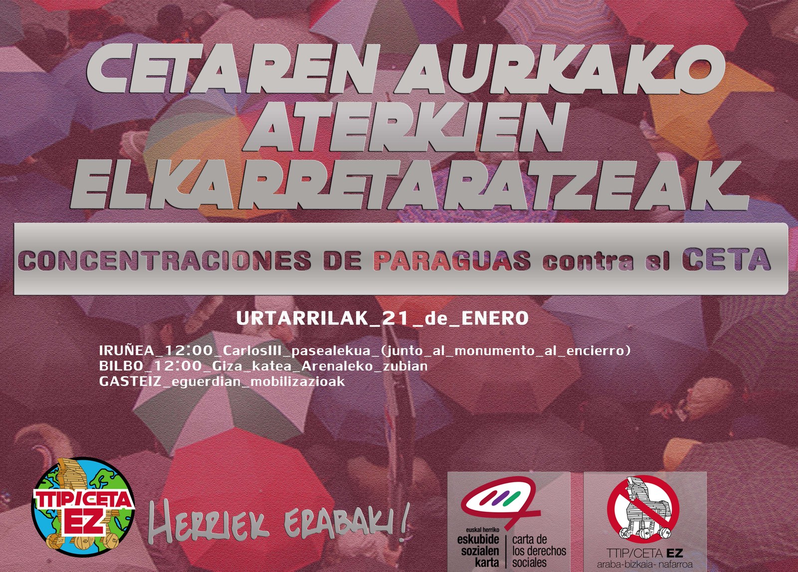 CETA hitzarmenaren aurkako mobilizazioak