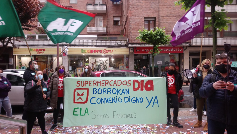 DIA supermerkatuetako langileen mobilizazioak, hitzarmen duin baten alde