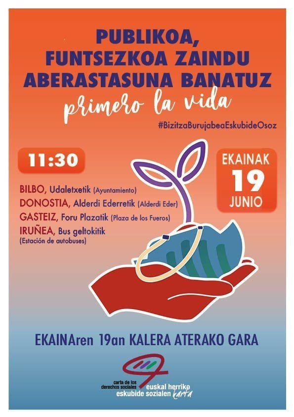 EHko Eskubide Sozialen Karta: “Publikoa eta funtsezkoa zaintzeko, aberastasuna banatu behar da”