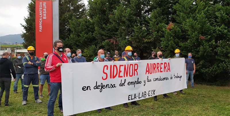 ELA, LAB eta ESK sindikatuek uko egin diote UGT, CCOO eta USOk sinatutako Sidenorreko enplegua aldi baterako erregulatzeko espedienteari