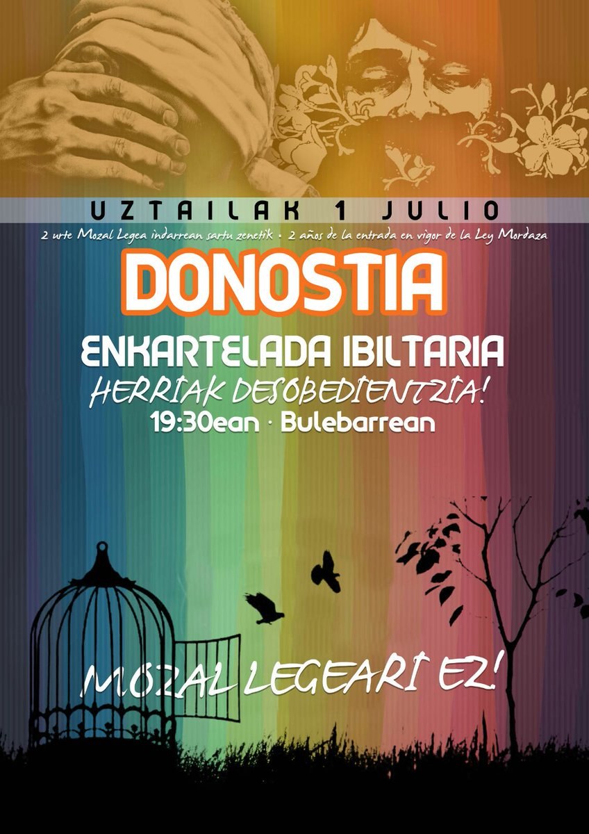 ELAk bat egingo du Eleak-Libre mugimenduak Mordaza Legearen aurka Gasteizen eta Donostian deitu dituen mobilizazioekin