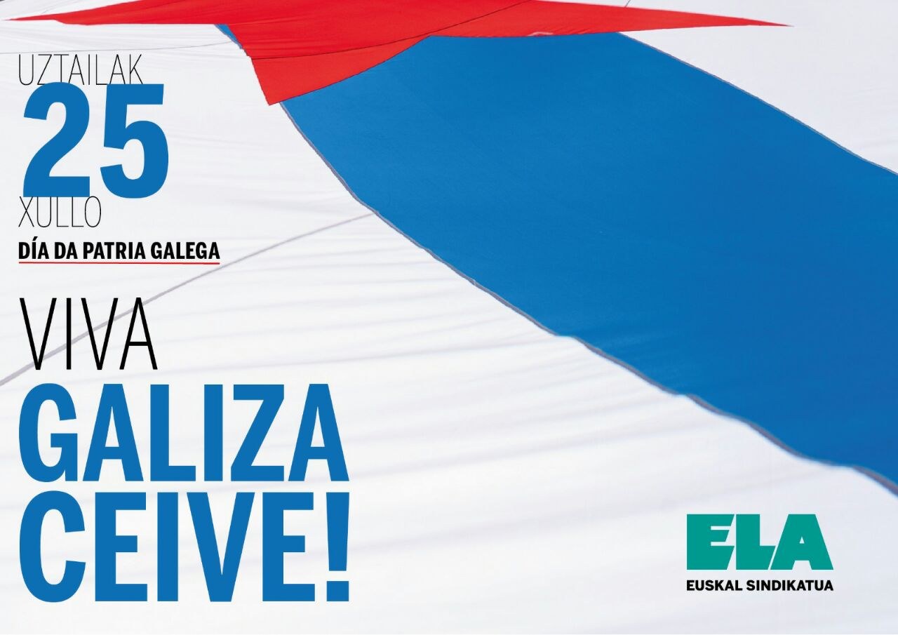 ELAk CIG eta Galiziako herria zoriondu ditu `Día da patria´ ospatzen ari diren egunean