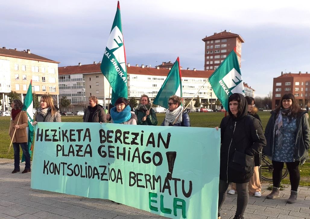 ELAk elkarretaratzea egin du Lakuan, Hezkuntzako Heziketa Bereziko sektorean EPE bermatzaile baten alde