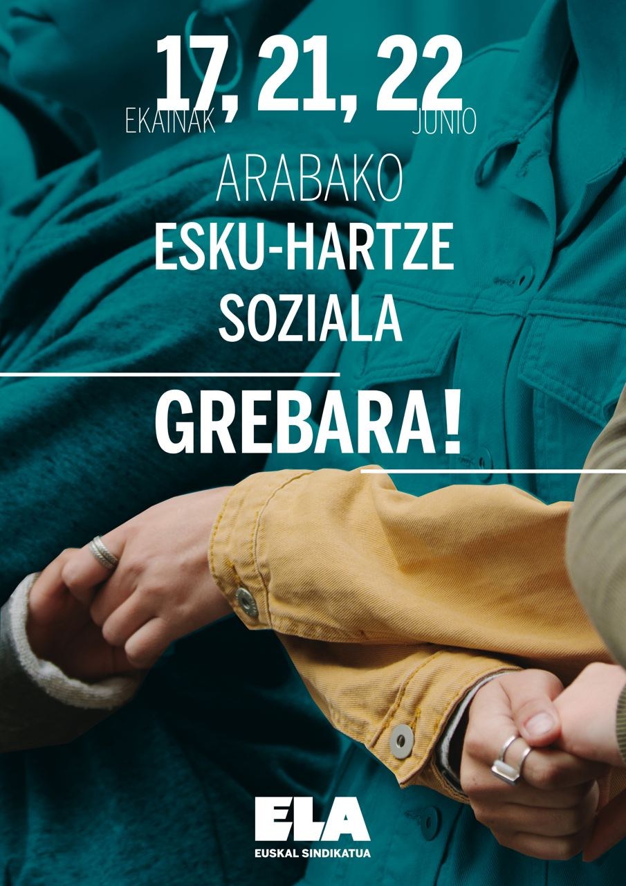 ELAk Esku-hartze Sozialeko hirugarren greba eguna deitu du Araban ekainaren 21erako
