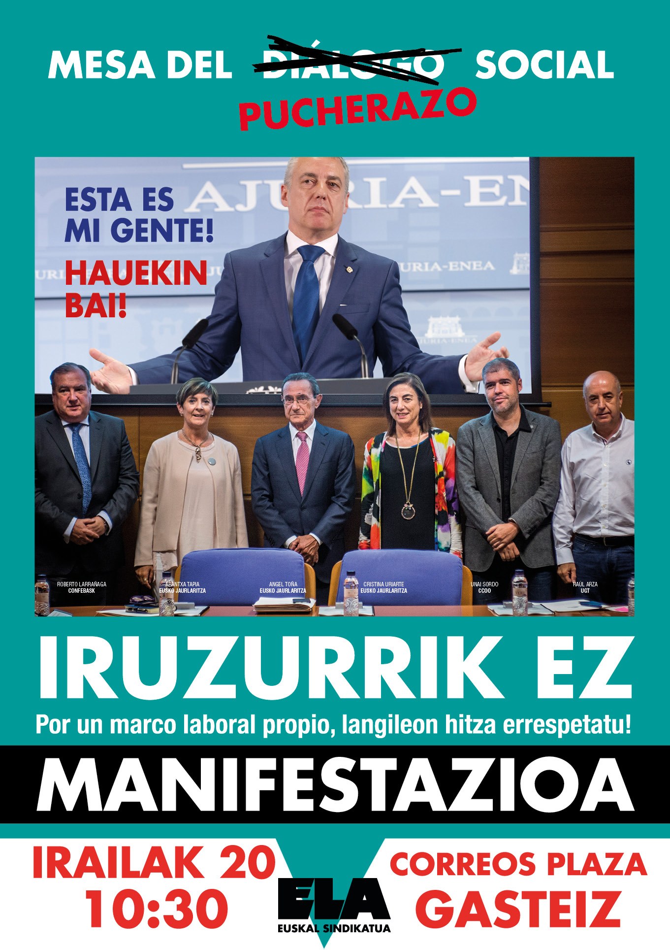 ELAk eta LABek gehiengo demokratikoen errespetua exijituko dute Lehendakaritzaren aurrean