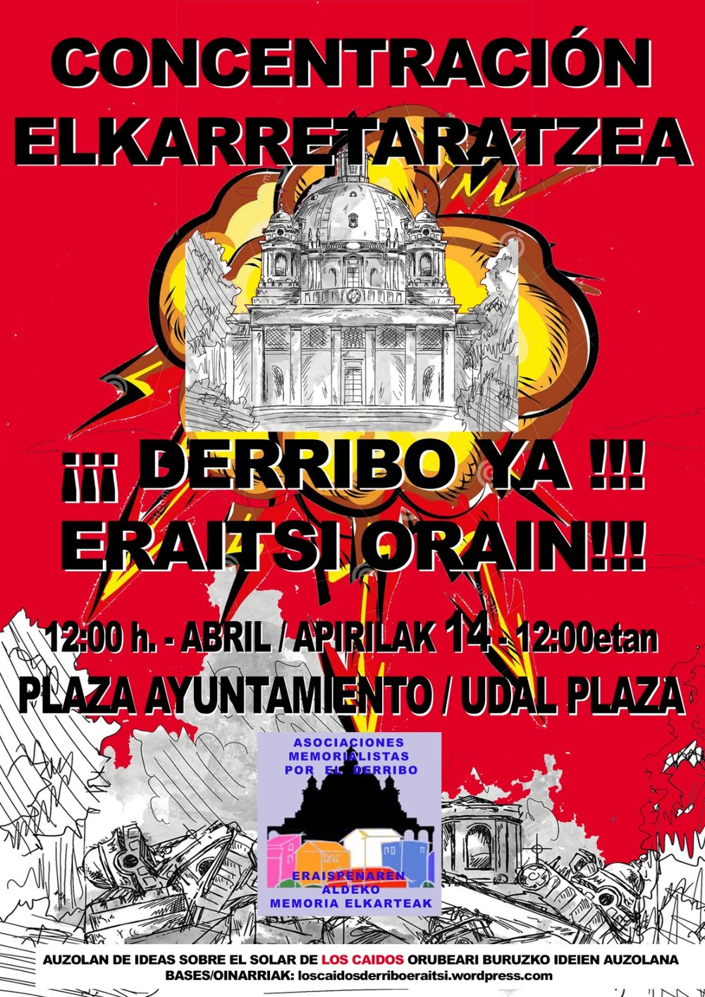 ELAk parte hartuko du Erorien Monumentua eraisteko kontzentrazioan