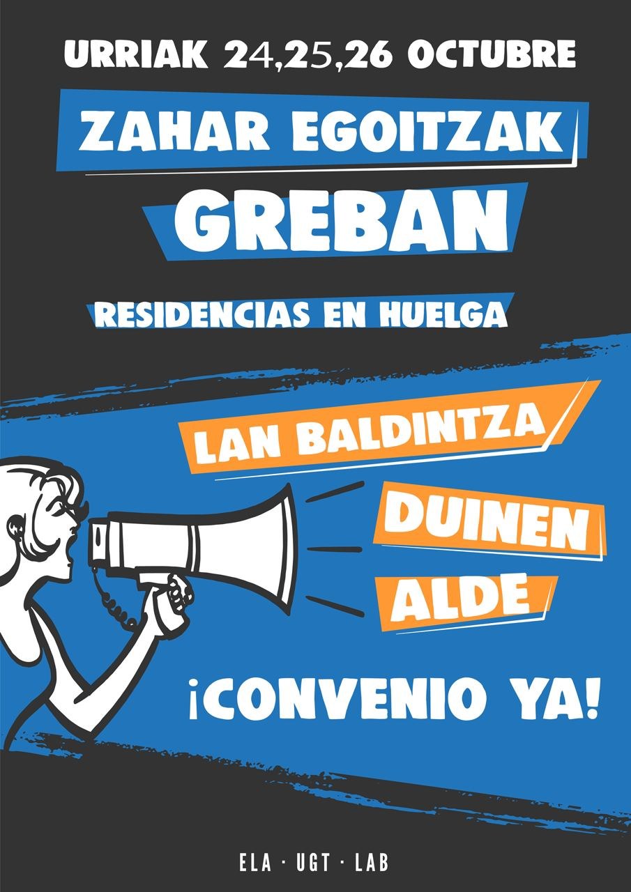 ELAk, UGTk eta LABek beste 3 greba egun deitu dituzte Nafarroako egoitzetan