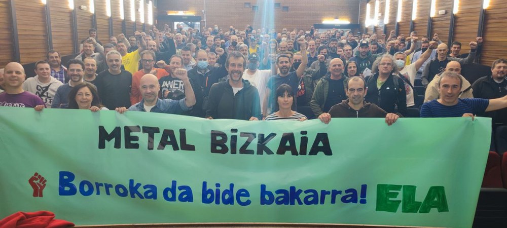 ELAren Bizkaiko Metalaren batzarrak sektoreko hitzarmen on bat lortzeko bidea borroka dela berretsi du