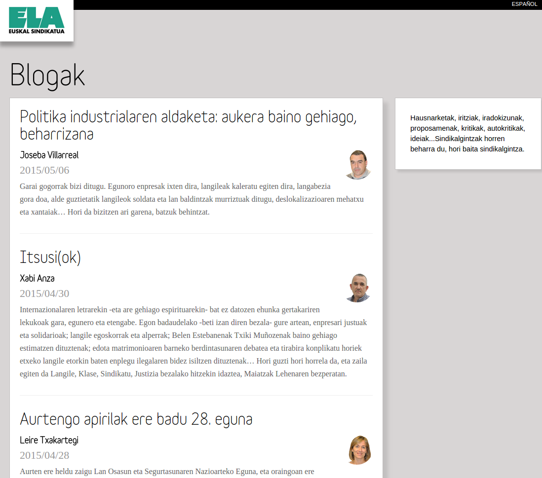 ELAren blogosfera, martxan