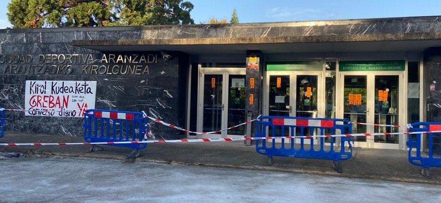Erabateko arrakasta Nafarroako kirol kudeaketaren sektoreko greba mugagabearen lehen egunean