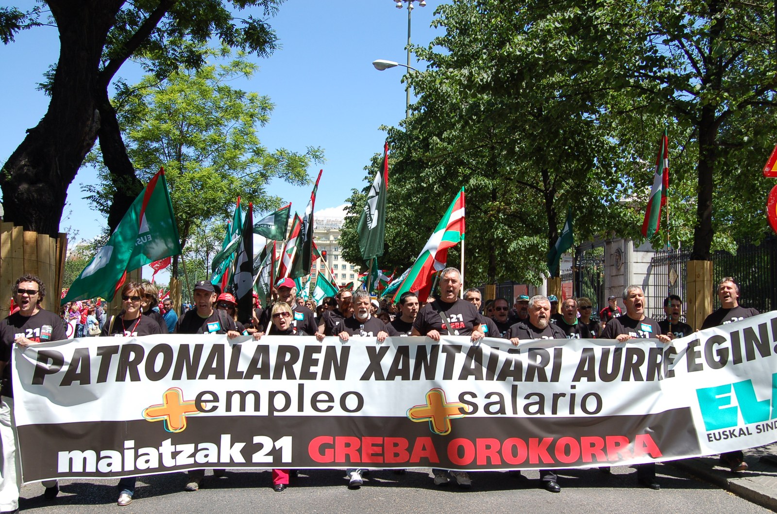 Europako Sindikatuen Konfederazioak Madrilen deitu duen manifestazioan izan da ELA