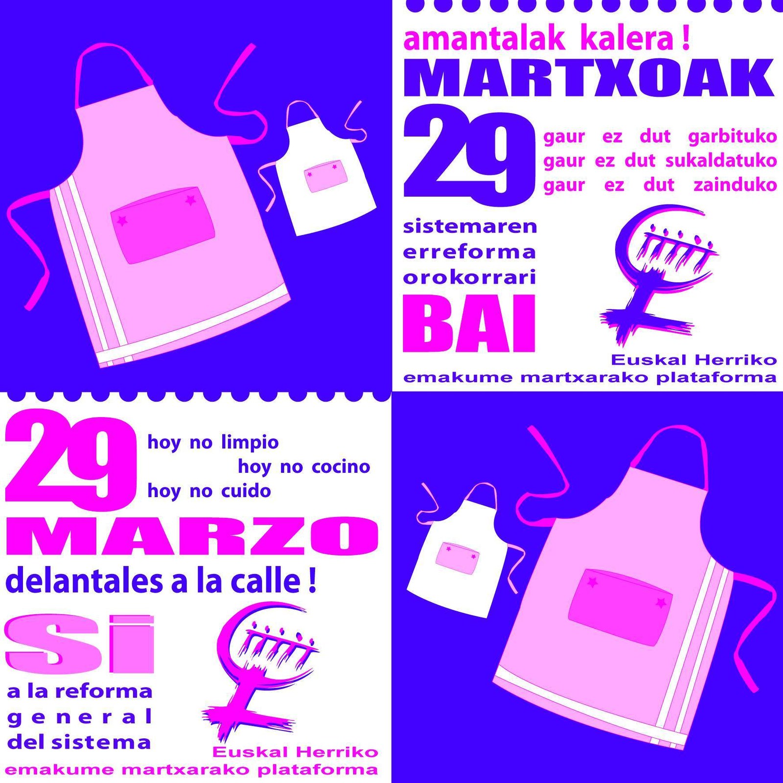 Euskal Herriko Emakumeen Mundu Martxa grebarekin bat