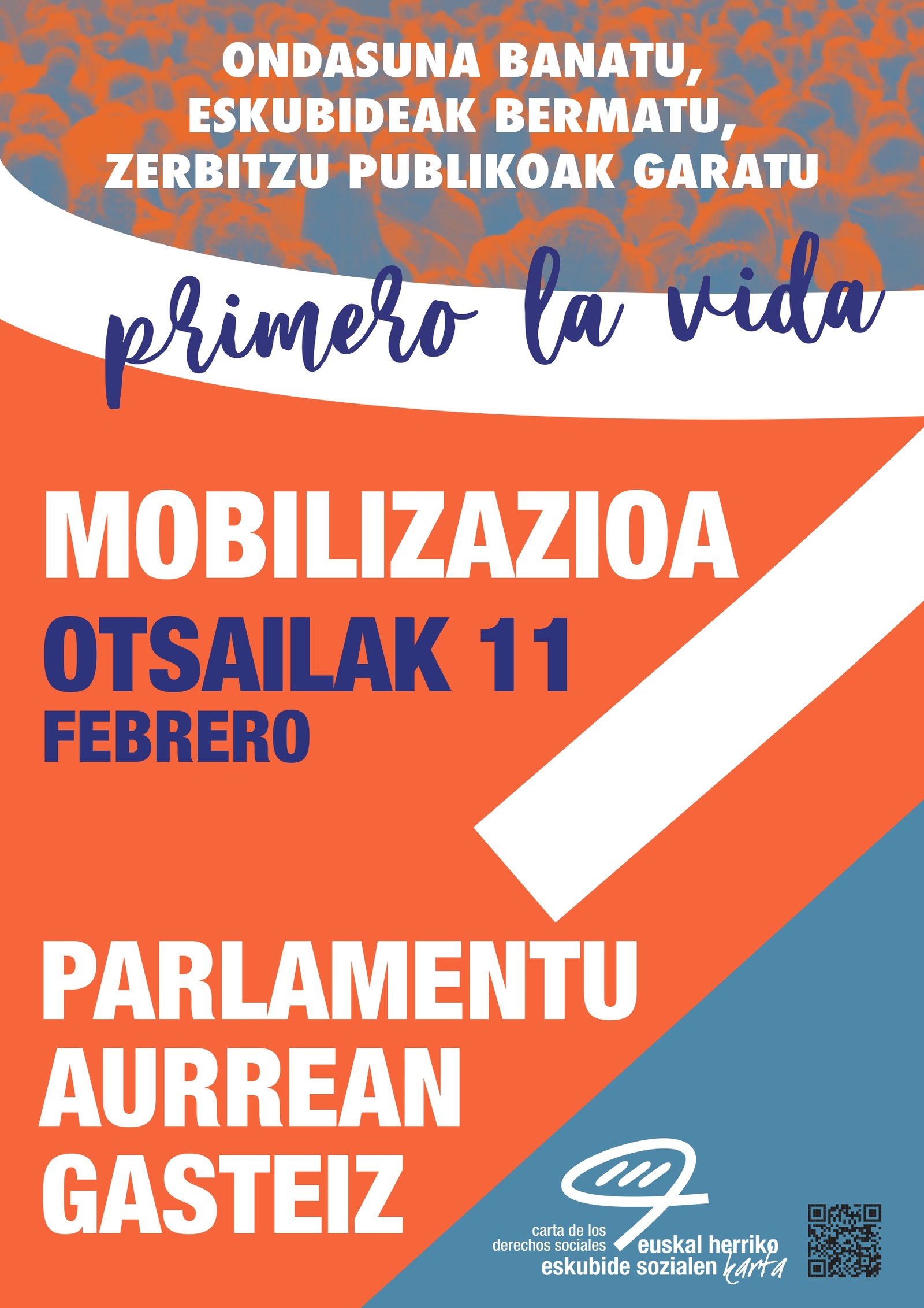 Euskal Herriko Eskubide Sozialen Kartak EAEko aurrekontuen aurkako ekintza egingo du otsailaren 11n Legebiltzarrraren aurrean