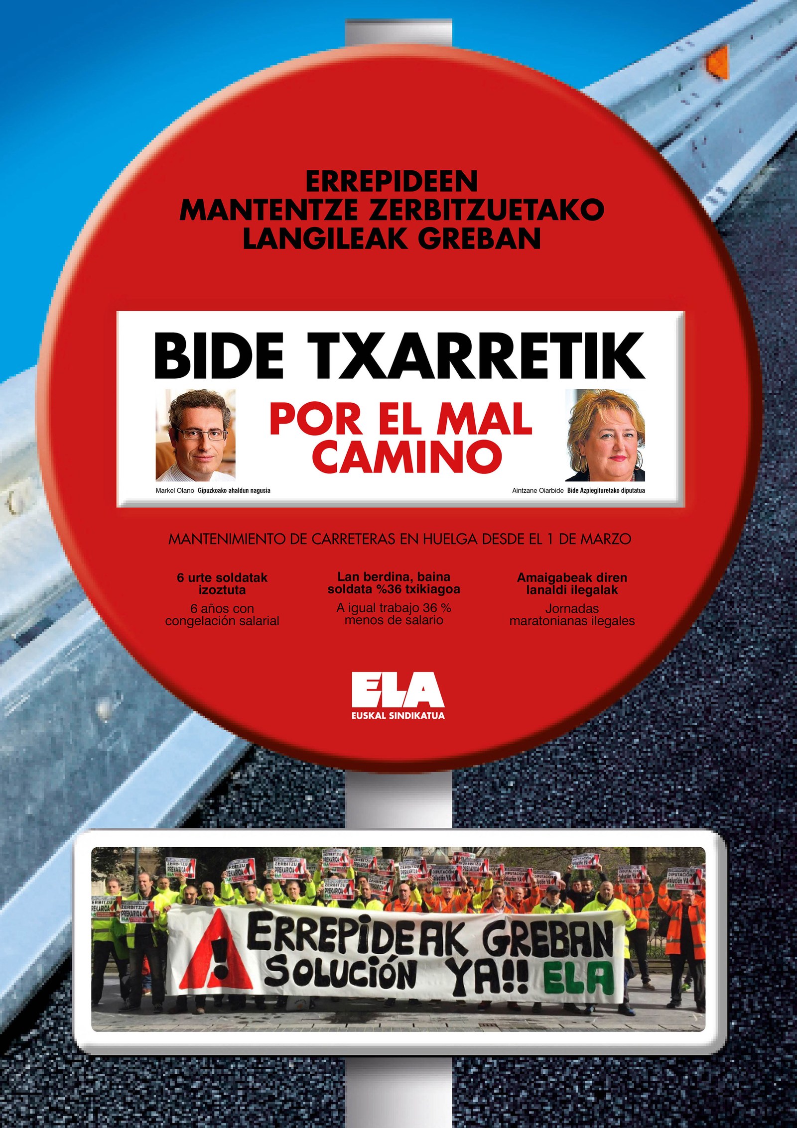 Ez enpresek, ezta aldundiak ere, ez dute ezer egiten Gipuzkoako errepideetako gatazka konpontze aldera