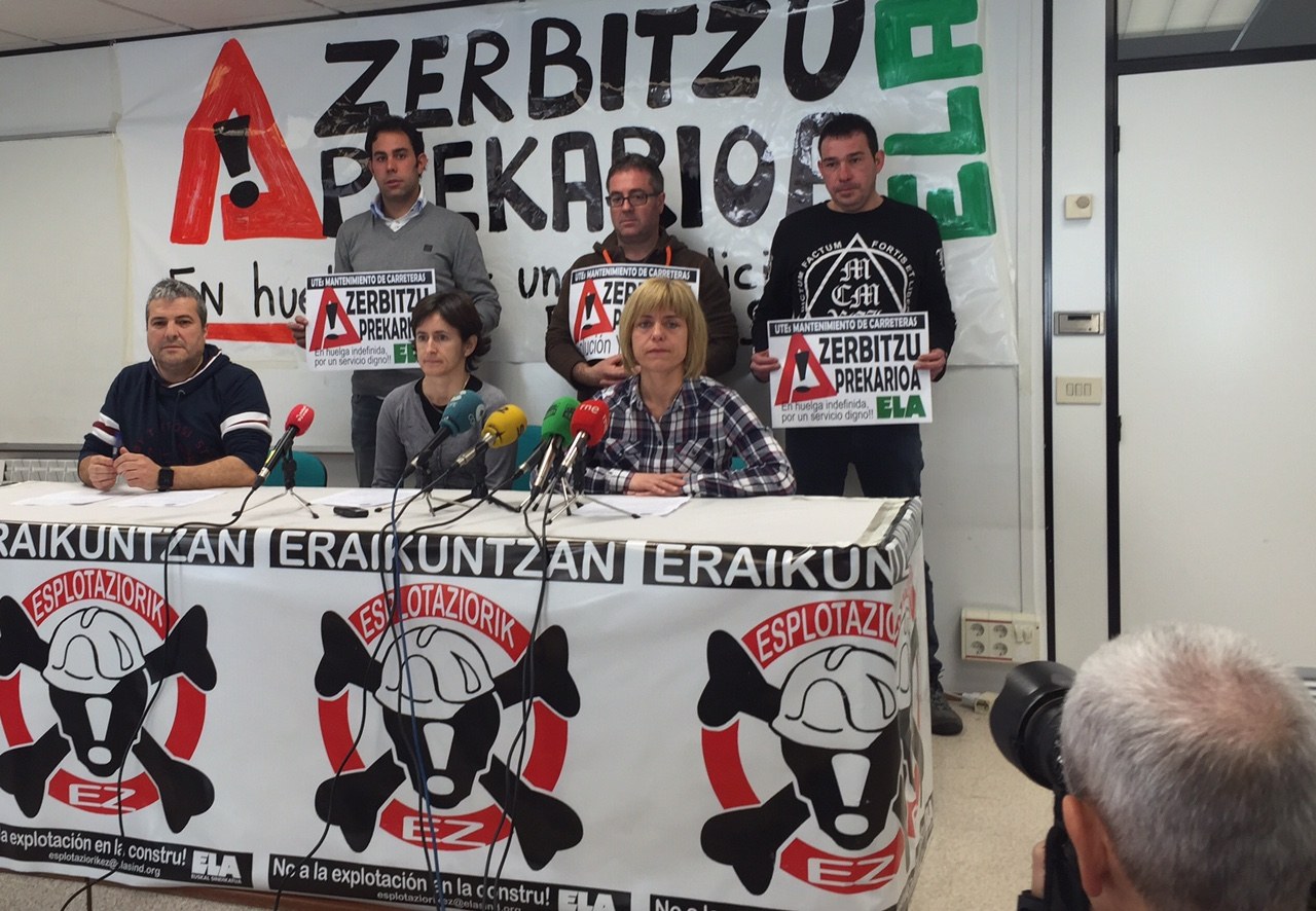 Gipuzkoako errepideetako mantentze lanetako langileen greba