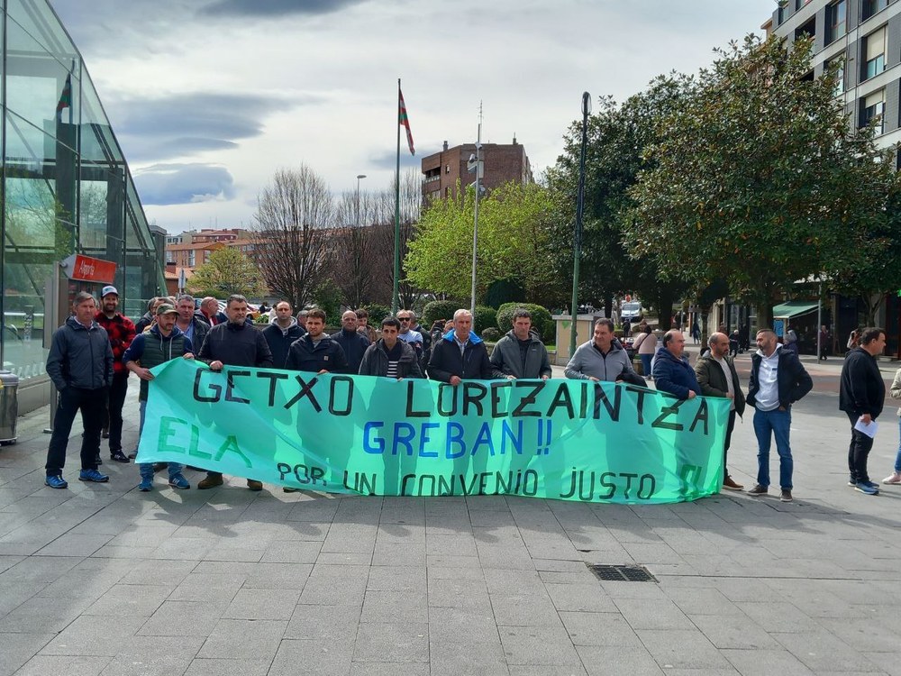 Greba mugagabea Getxo Lorategiak ABEEan lan baldintzak defendatzeko
