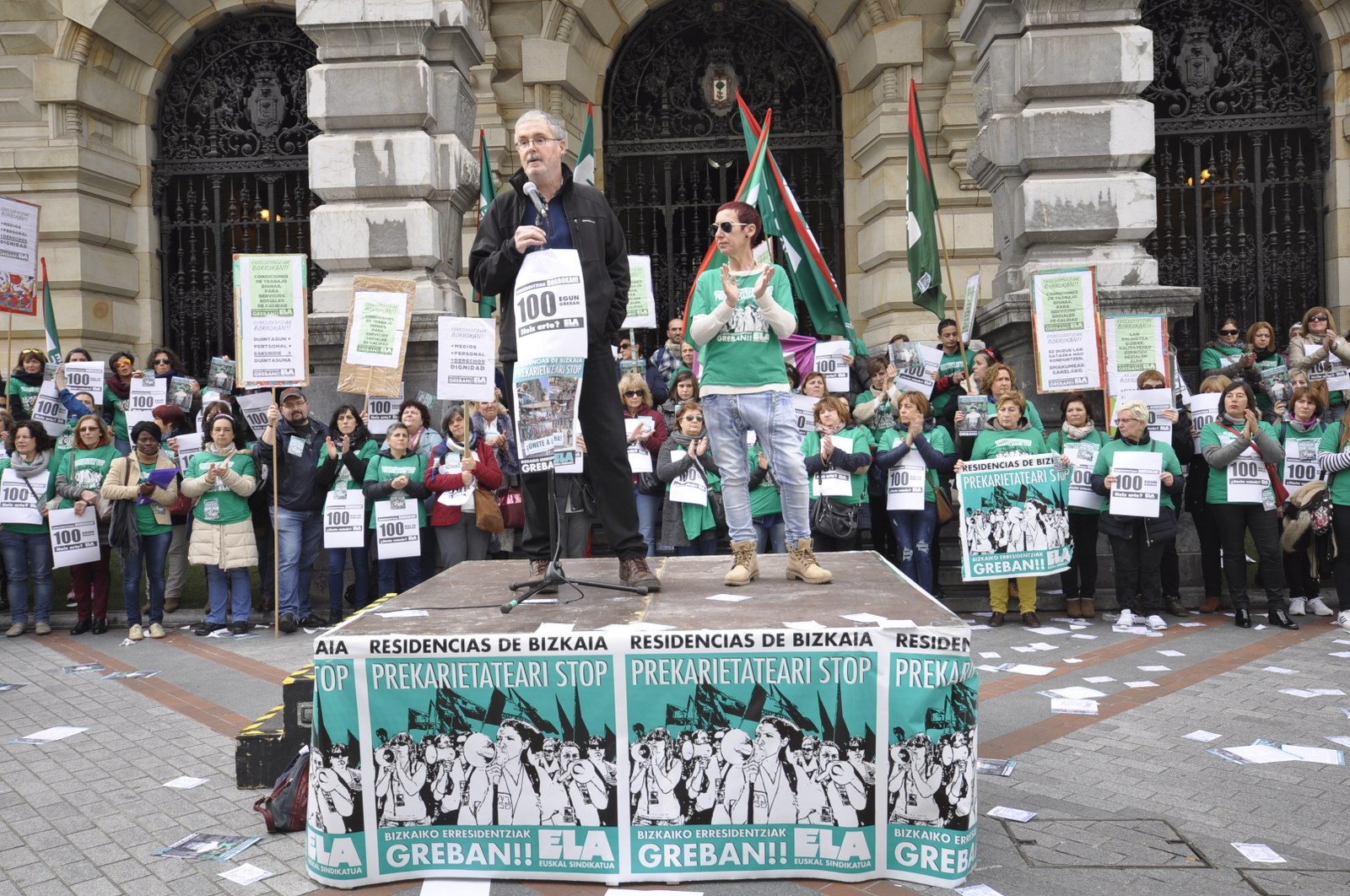 Grebak 100 egun bete ditu Bizkaiko zahar-etxeetan