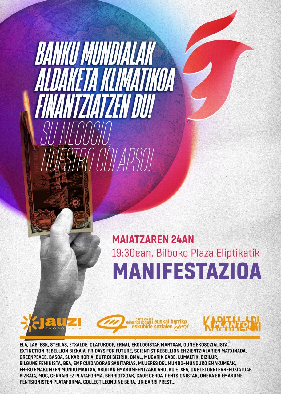 Hiru protesta egun Munduko Bankuaren greenwashingaren aurka