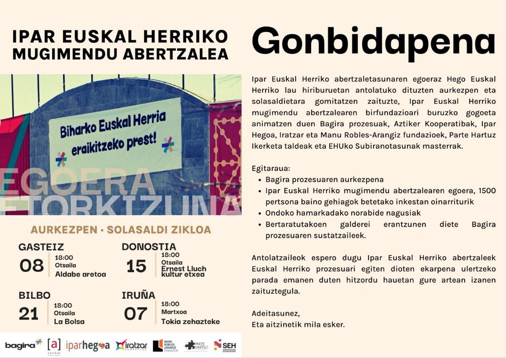 Iparraldeko mugimendu abertzalearen oinarriak gaurkotzeko prozesuaren berri ematen hasiko dira