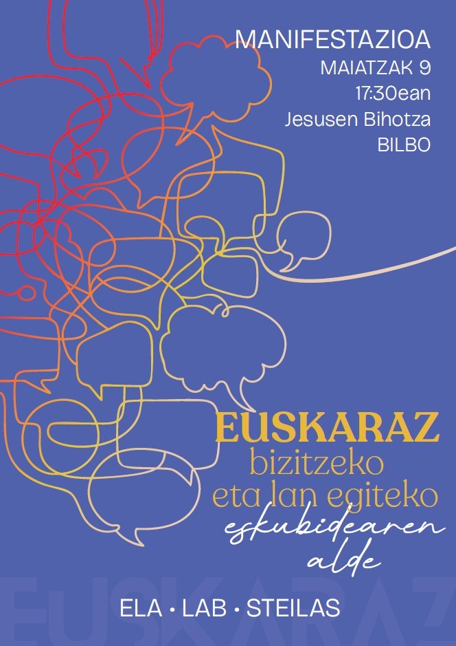 Maiatzaren 9an, “Euskaraz bizitzeko eta lan egiteko eskubidearen alde!”